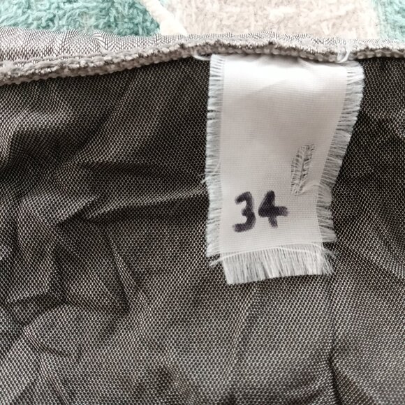 VINTAGE 1" HOM SWIM BRIEF, (*) 34", SILVER-GRAY CRINKLED PATTERN (Pre-Owned) - Picture 5 of 8